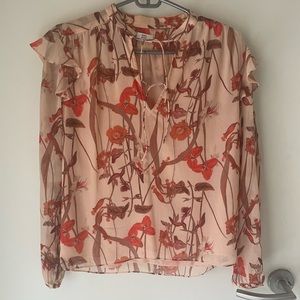 Aritzia Pink FLoral Blouse